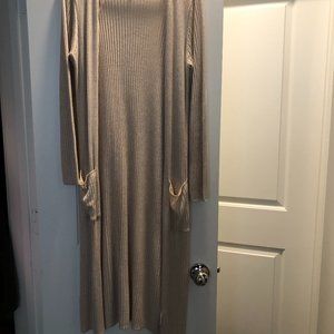 Pink Rose Long Light Weight Sweater - Size M